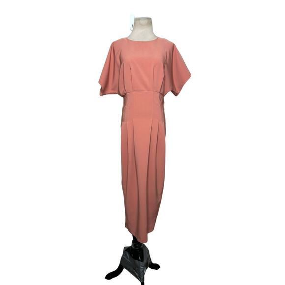 Asos melon short sleeves front pleated midi dress size 6 - Picture 10 of 16